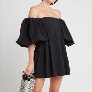 NWT O.P.T size S Callen off the shoulder mini dress in black